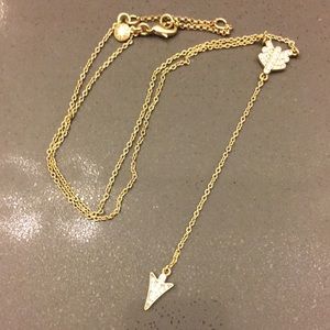 MOVING SALE! J. Crew Antique Gold Arrow Y necklace
